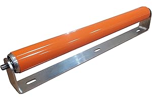 Ultimation Heavy Duty Polyurethane Coated Roller with Brackets – Industrial Conveyor Roller for Smooth Material Handling, Kayak & Boat Loaders, Load Assist for Trailers, 1.5″ Diameter, 21″ Frame