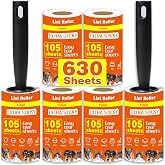 Yvnicll 630 Sheets Extra Sticky Lint Rollers for Pet Hair | Easy Spiral Tear Lint Roller for Clothes and Pet Hair， Remover for Couch, Furniture and Carpet.