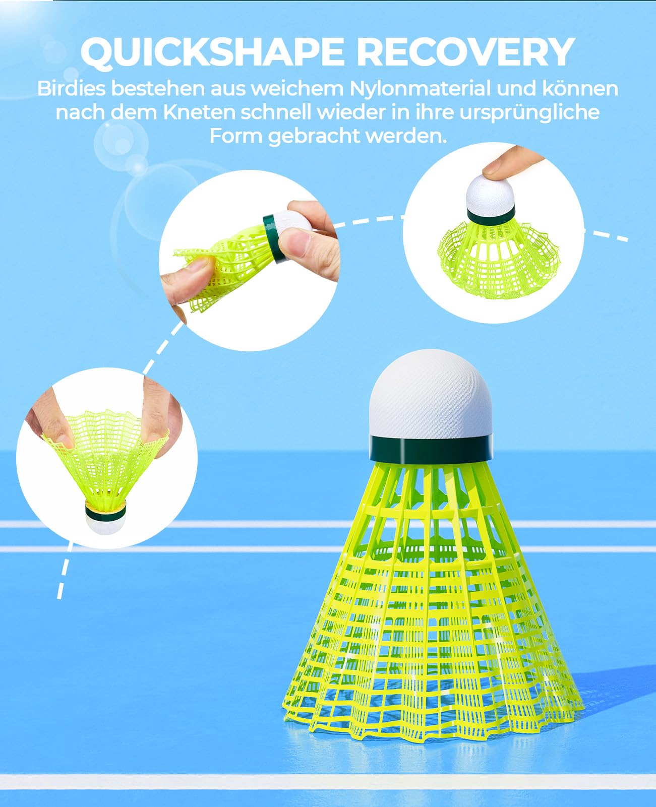 HIRALIY 24 Stück Nylon Federbälle Badminton, Batting Training High Speed Badminton Bälle Stabil und Langlebig, Ideal für Hitting Praxis für Jugendspieler Indoor und Outdoor 3