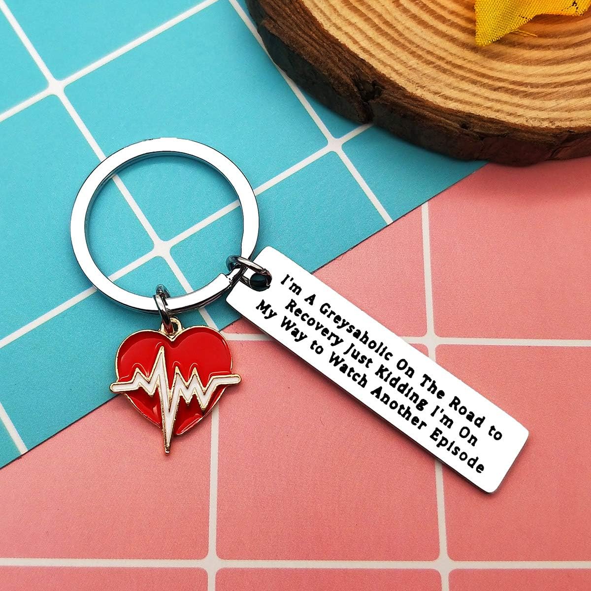 Heartbeat Keychain Gift for Nurse Doctor Cute Keychain Greys Anatomy Fan Gifts Funny Keychain Charms Heartbeat Key Ring Motivational Keychain for Women Surgeon Keychain Gift for Men Funny Nursing Gift - Image 4