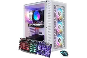 STGAubron RGB PC Computer Desktop, AMD Ryzen 7 5700G up to 4.6G, 16GB DDR4, 1TB SSD, WiFi 6 & BT 5.2, RGB Fan x4, RGB Keyboard & Mouse, Windows 11 Home
