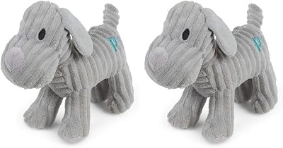 Petface Little Freddi Cord Plush Puppy Toy Pack of 2