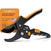 Gerossi Ratchet Pruning Shears Heavy Duty, Hand Pruners for Gardening | Cuts 3x Easier for Arthritis and Weak Grip, 8 in Extra Sharp Anvil Blade, Garden Clippers for Branches and Trees