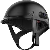 Sena Cavalry 2 Mesh Intercom Enabled Motorcycle Half Helmet, Integrated Communication System (Matte Black, Large)