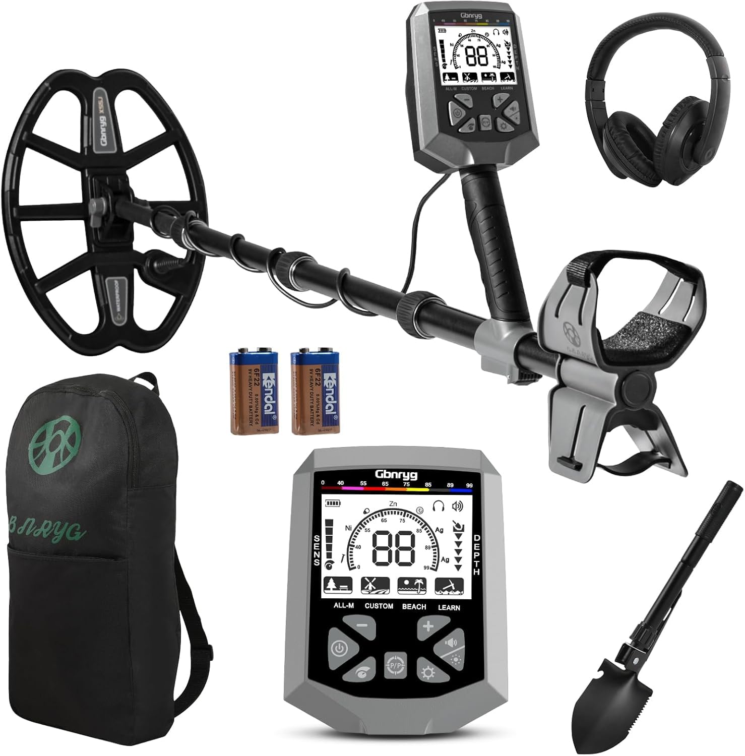 Photo 1 of Gbnryg Metal Detector for Adults,12? IP68 Waterproof Search Coil with High Accuracy System,Advanced DSP Chip Technology,5 Modes with LCD Backlit Display for Beach Hunting&Jewelry Finding