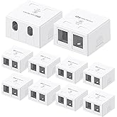 Cable Matters 10-Pack, 2-Port Keystone Jack Surface Mount Box in White