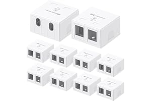 Cable Matters UL Listed 10-Pack 2-Port Keystone Jack Surface Mount Box in White