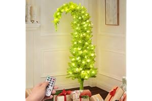 ORIENTAL CHERRY Whimsical Christmas Tree - Christmas Decorations - 6ft Pre-Lit Artificial Tree with Timer Remote Control 150 LED Lights - Xmas Holiday Decor for Indoor Home Living Room Office