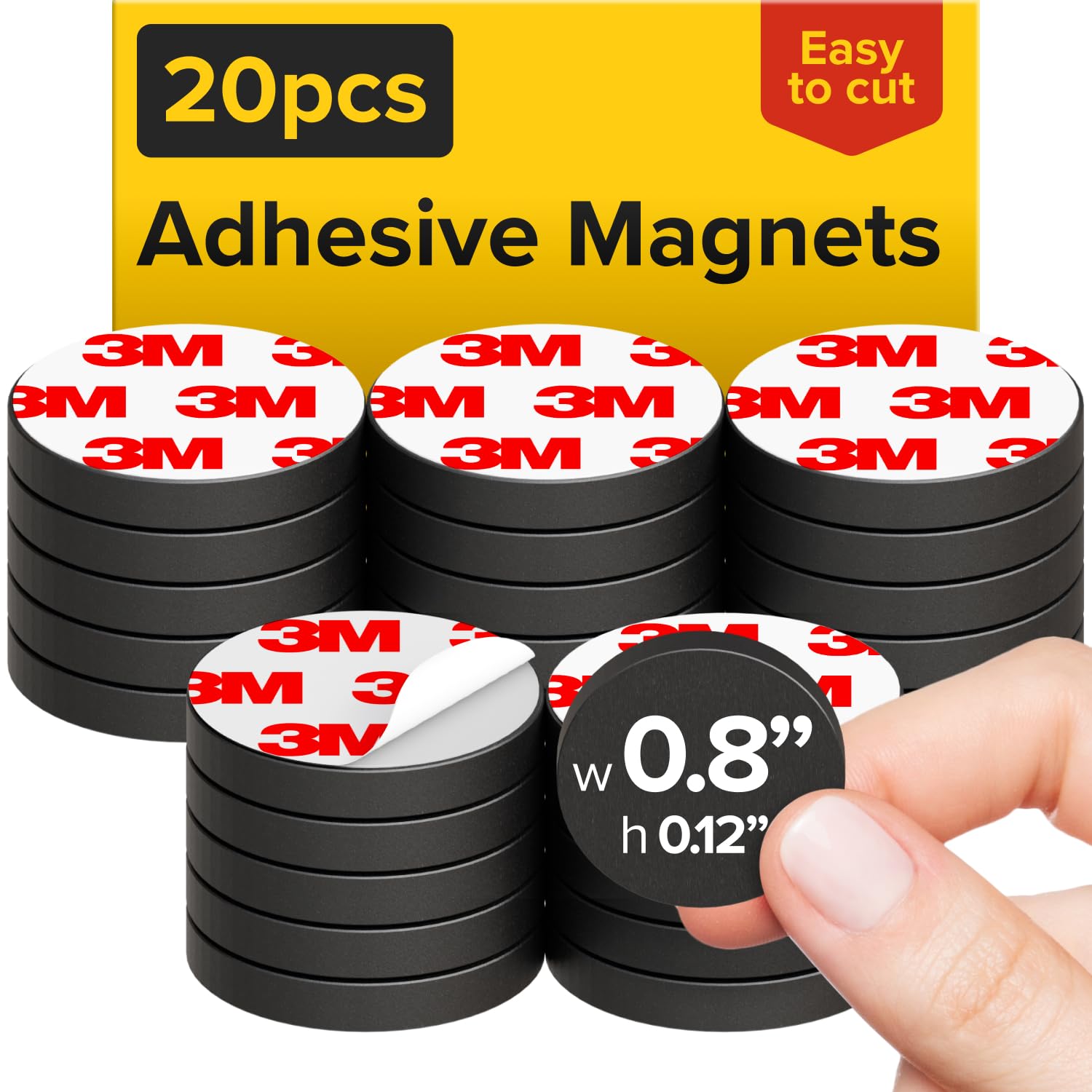 Photo 1 of X-bet MAGNET Round Flexible Magnets with Adhesive Backing - (20pcs 0.8"x0.12") Magnetic Dots for Whiteboard, Fridge - Stickers for Planning and Organization - Teacher Must Have - Teacher Supplies