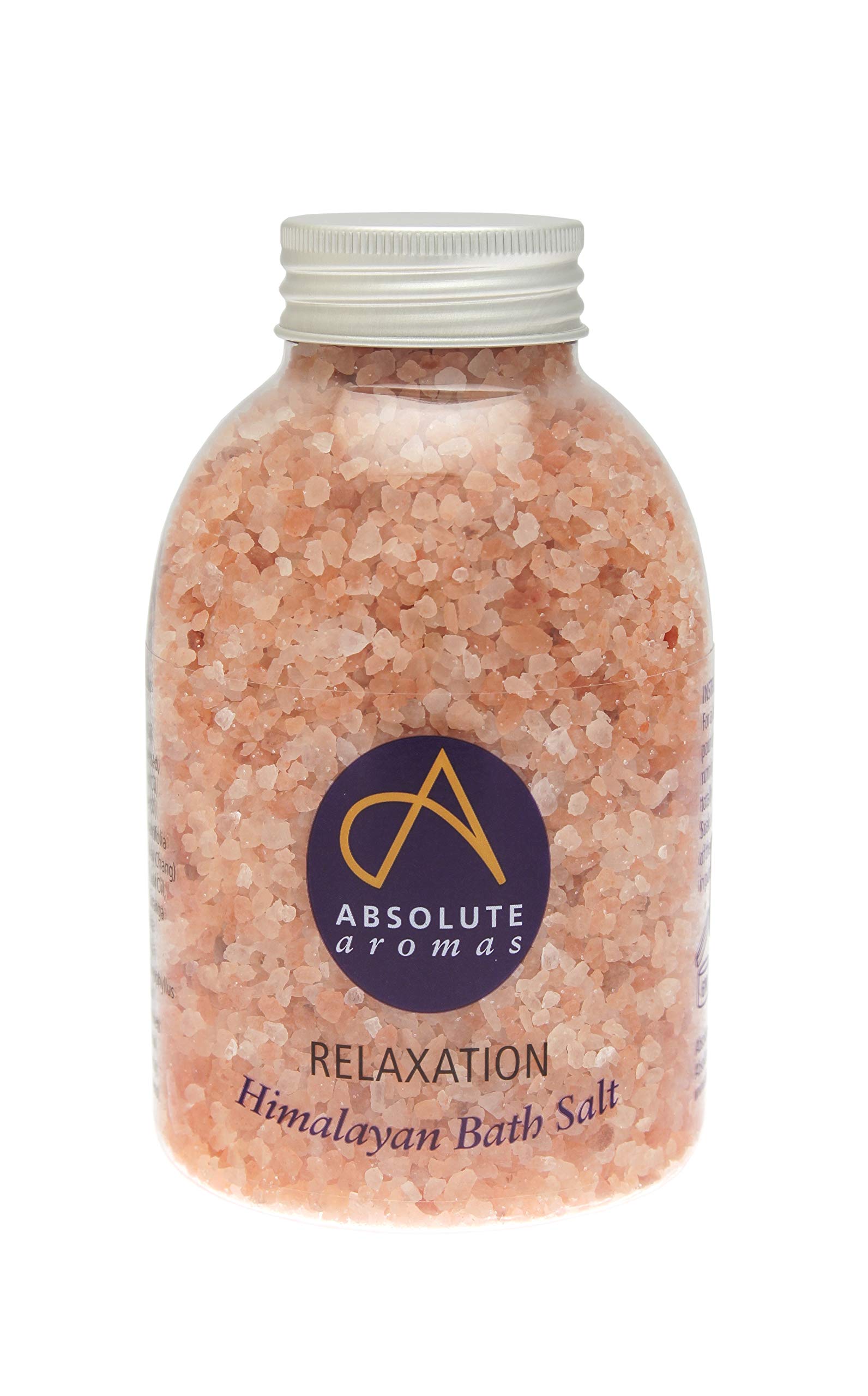 Absolute Aromas Relaxation Bath Salts 625g - Natural Pink Coarse Himalayan Salt Infused with 100% Pure Essential Oils of Bergamot, Clary Sage, Lavender and Petitgrain