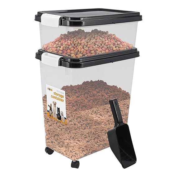 3 Piece Pet Food Airtight Storage Container With Plastic Measuring