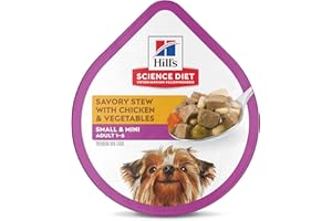 Hill's Science Diet Wet Dog Food, Adult, Small Paws for Small Breeds, Savory Stew Chicken & Vegetables, 3.5 Oz Cans, (Pack of 12)