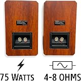 Roxel RBS 300 Cherry Wood Passive Bookshelf Speaker 4in Carbon Woofer 1in Silk view 5