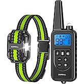 SLOPEHILL Dog Training Collar,4200FT Remote Shock Collar for Dogs 8-140lbs | IP68 Waterproof e Collar with Beep, Vibration, Safe Shock, Light ,No Shock Modes,Dog Collar with Removable Prongs,Green