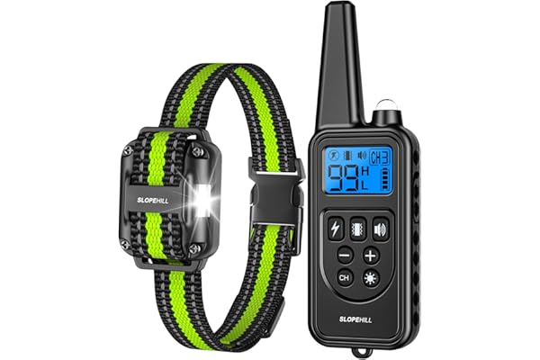 SLOPEHILL Dog Training Collar with Remote,4200Ft Electronic Shock Collars,Waterproof E-Collar Featuring Beep,Vibration,Shock,