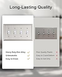TREEWELL 2-Pack Quad Toggle Light Switch Cover
