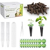 URUQ 140Pcs Hydroponic Pods Supplies: Compatible with AeroGarden Grow Anything Herb Kits - Includes Grow Sponges Grow Baskets Grow Domes Labels - Hydroponics Supplies for Most Brand
