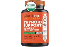 PLANTFUL RESEARCH Thyroid Support for Women and Iodine Supplement ǀ Enhanced Absorption Thyroid Complex for Energy, Metabolism, Focus Formula, Relaxation with Ashwagandha, L-Tyrosine and Adaptogens Non-GMO