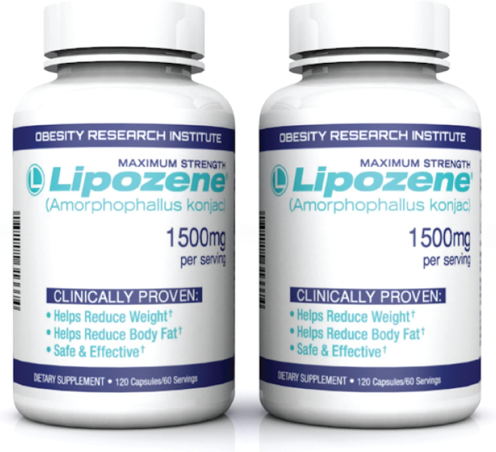 Lipozene Weight Loss Pills (2 Bottles with 120 Capsules in Total Mega