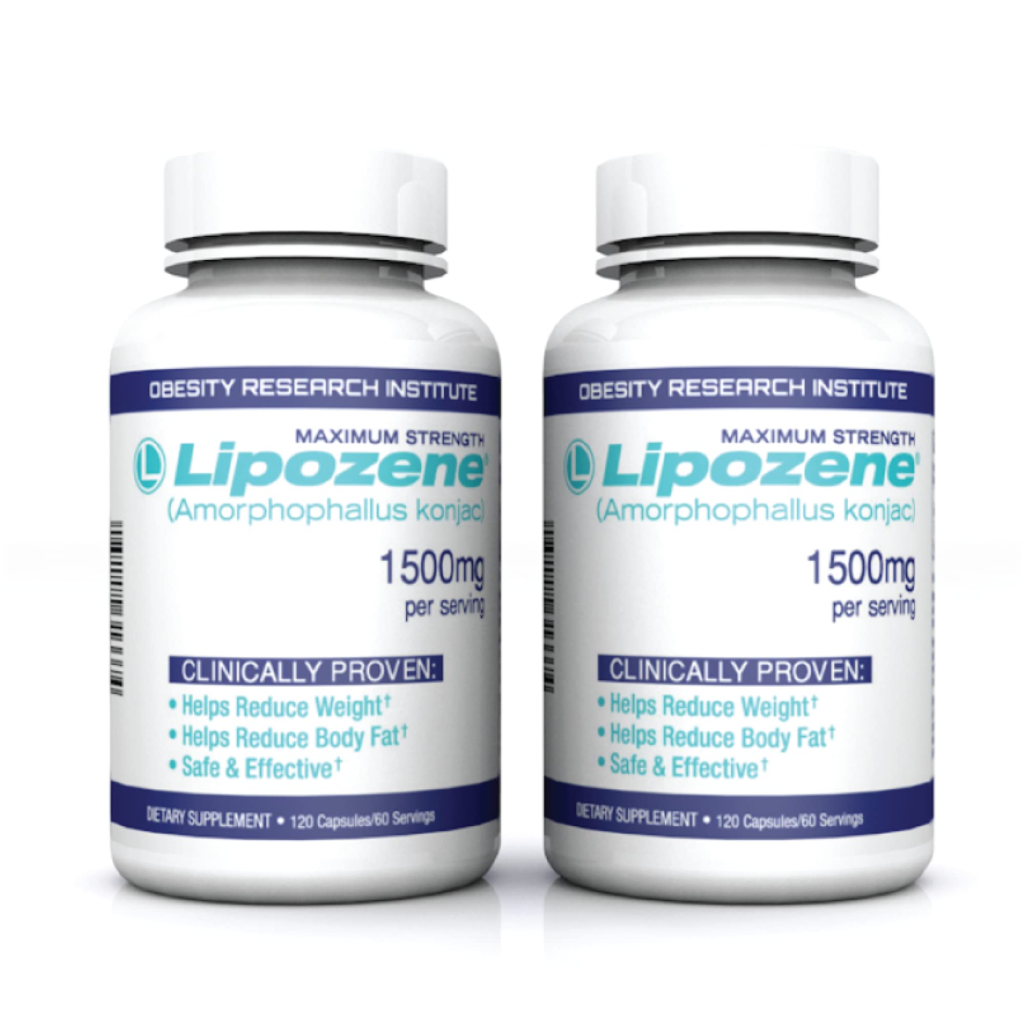 Lipozene Weight Loss Pills (2 Bottles with 120 Capsules in Total Mega