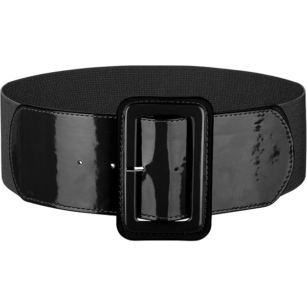 2721 Women\'s Wide Leather Belt, Black ANNULOYA Lady main image 4