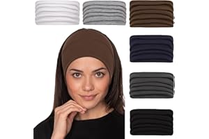 Cobahom 6 Pack Wide Headbands for Women Non Slip Soft Fabric Hair Wrap Boho Head Bands Elastic Sport Hair Bands for Workout Y