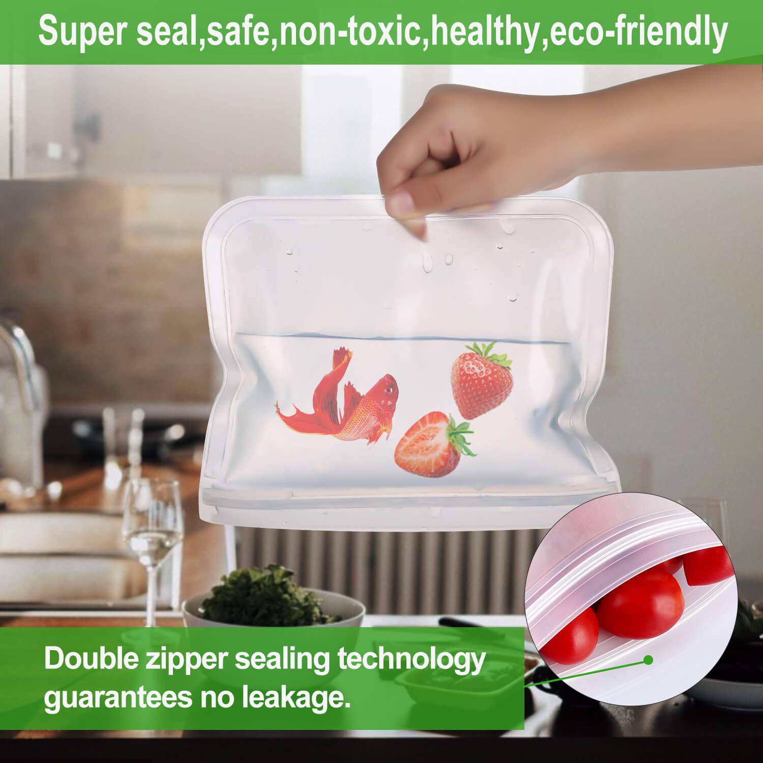 Reusable Storage Bags for Food - 12Pack Leakproof Freezer Safe Bag (6 Reusable Sandwich Bags & 6 Reusable Kids Snack Bag), BPA Free Ziplock Lunch Bag for Travel Home Organization