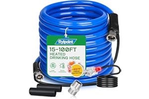 RYLPOINT 50FT Heated Water Hose for RV,Heated Drinking Water Hose,Lead and BPA Free,1/2"Inner Diameter,Temperatures Down to -47°F,Rv Accessories for Campers, Livestock, Agriculture