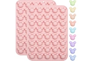 Mouse Silicone Candy Mold, 2 Pack Pink, Large Mouse Ear Shape, BPA Free