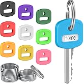 Uniclife 10 Pcs Key Covers Caps, 1" Key Identifiers with Labels, Soft Stretchy Key Covers for House Key, Cute Key Head Protectors for Standard Keys (Not for Odd-Shaped Keys), 10 Colors