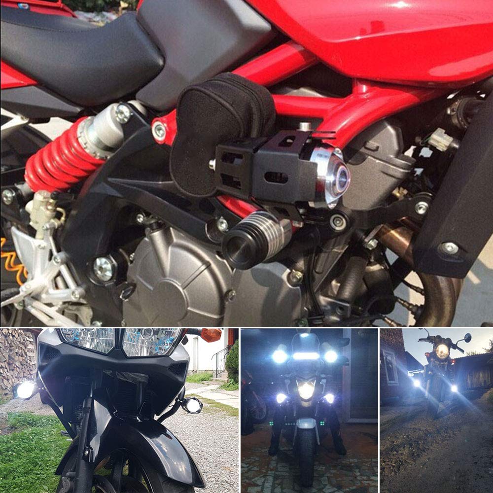 2pcs 125w Phare Moto Feux Additionnels LED Phares Avant Moto Anti