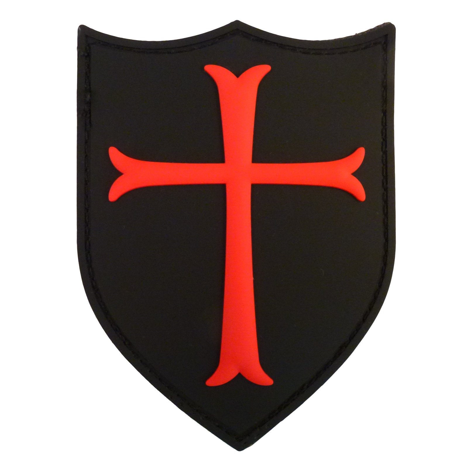 Knight Templar Crusader Cross PVC Patch (red and black)