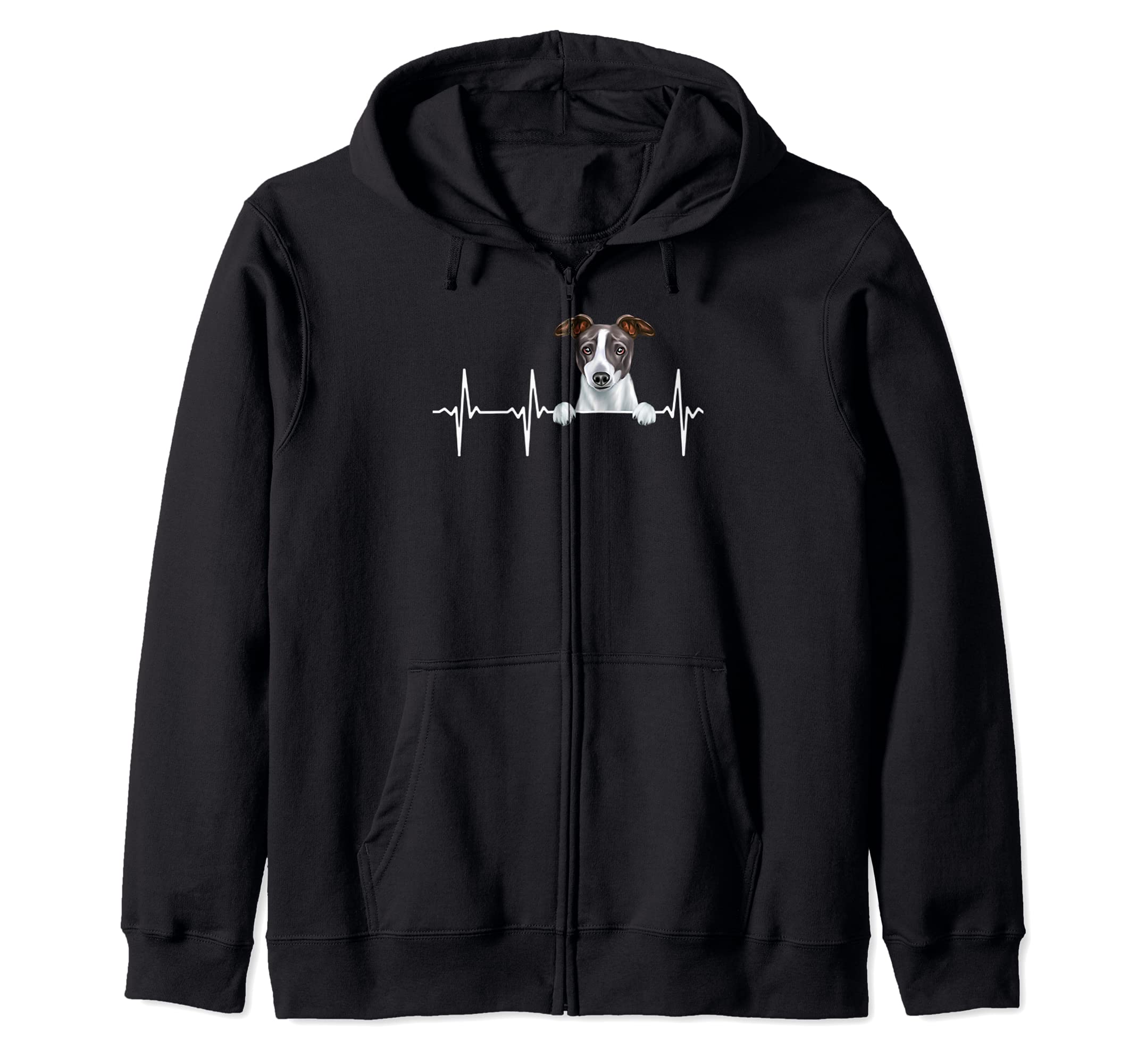 Funny Dog Heartbeat For Italian Greyhound Lovers Zip Hoodie