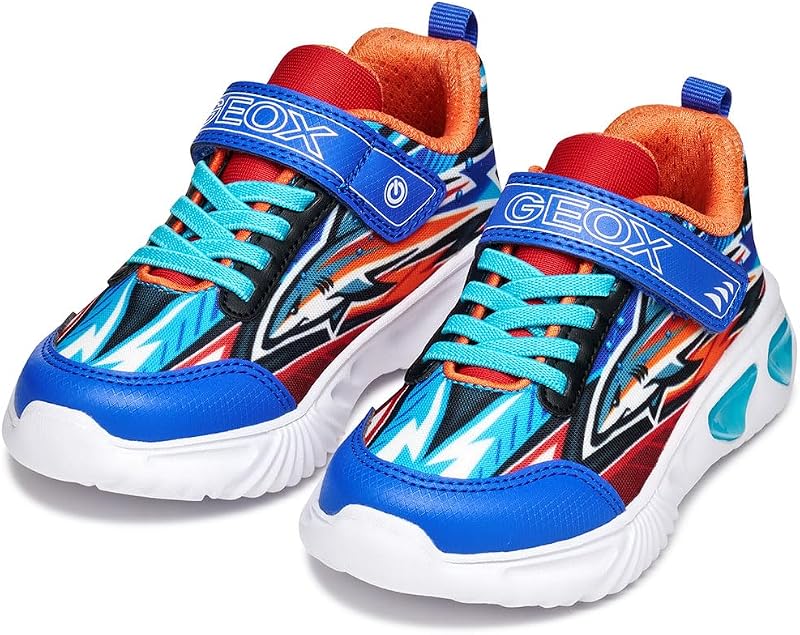 J Assister Boy B Sneaker, Royal/Orange, 34 EU