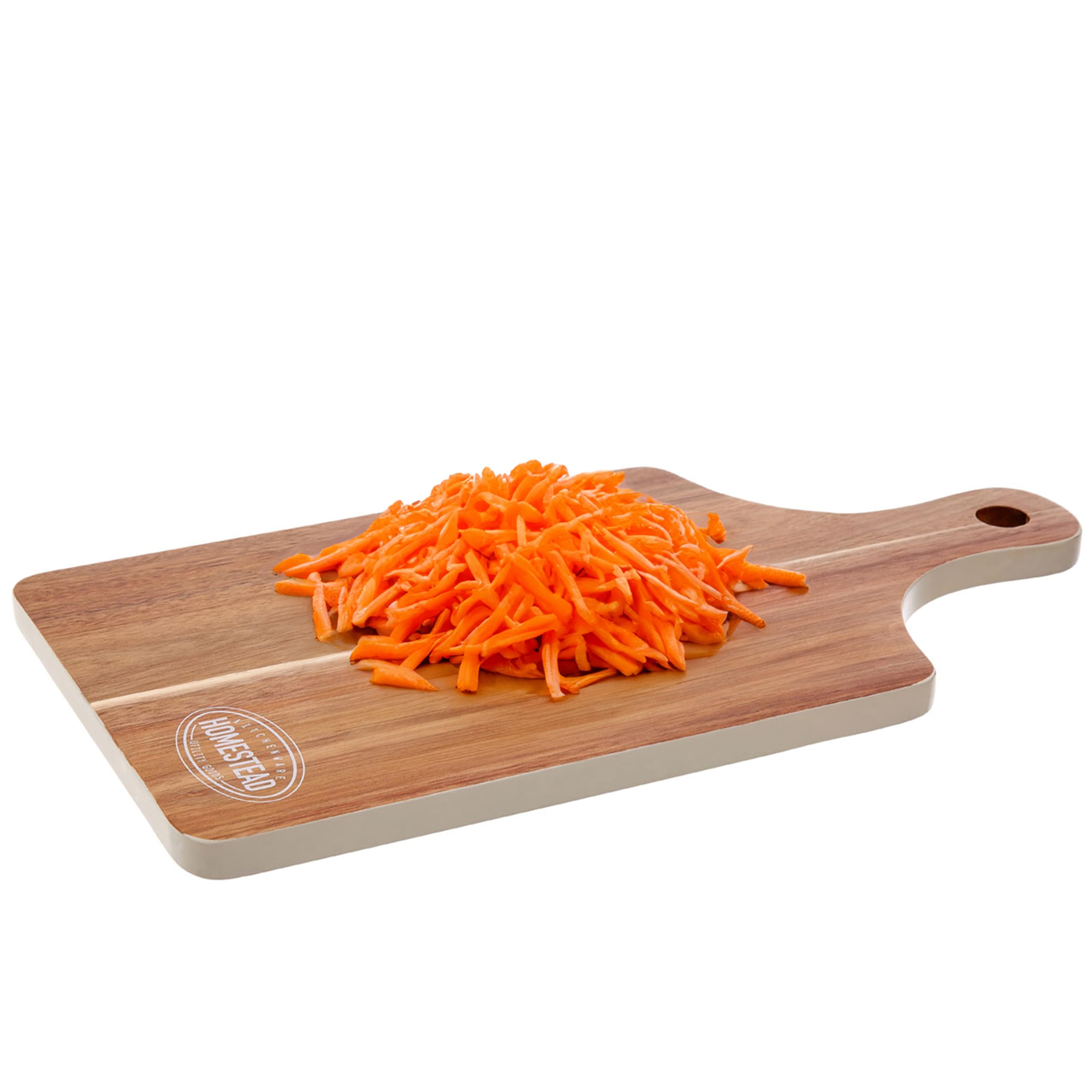 Premier Housewares White Accacia Wood Chopping & Serving Board | Wooden Cutting Board for Kitchen | Chopping Board for Vegetables, Meat | Serving Board for Dining Area