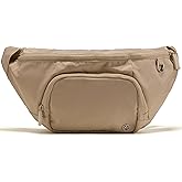 Pander Everywhere Belt Bag Crossbody Fanny Pack with Mesh Pockets and Adjustable Strap, 6L / Raw Linen