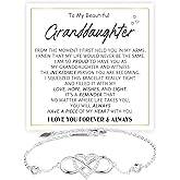 CALLA DECORGIFTS To My Granddaughter - Infinity Heart Bracelet Gift with Meaningful Card, Granddaughter Gifts from Grandma & Grandpa, Elegant Silver Jewelry for Birthday, Graduation, Christmas.