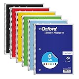 Oxford Spiral Notebook 6 Pack, Bulk Wide Ruled