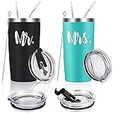 CozyHome Mr and Mrs Tumbler Set of 2, Gifts for