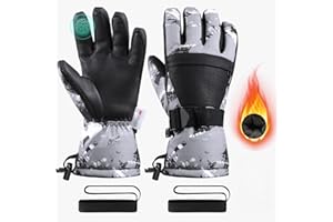 Pnosnesy Ski Gloves,Snow Gloves,3M Thinsulate Waterproof Cold Weather Winter Gloves for Parent Boys Girls- Cycling, Driving, Running