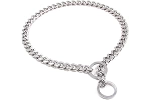 Stainless Steel Dog Choke Collar, Heavy Duty Chew Proof Dog Training Collar for Medium and Large Dogs (26 inch / 65cm, 1/6 in