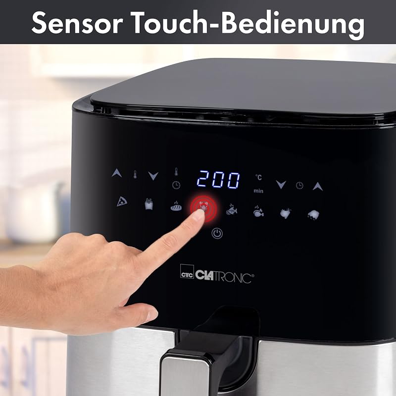 ® Heißluftfritteuse XXL - 5L Fritteuse | Heißluft für fettfreies frittieren| Edelstahl-Airfryer mit digitalem Touchscreen | 360° Air-Flow | Heißluft-Friteuse mit 8 Programmen | FR 3782 H — Foto 8 von 8