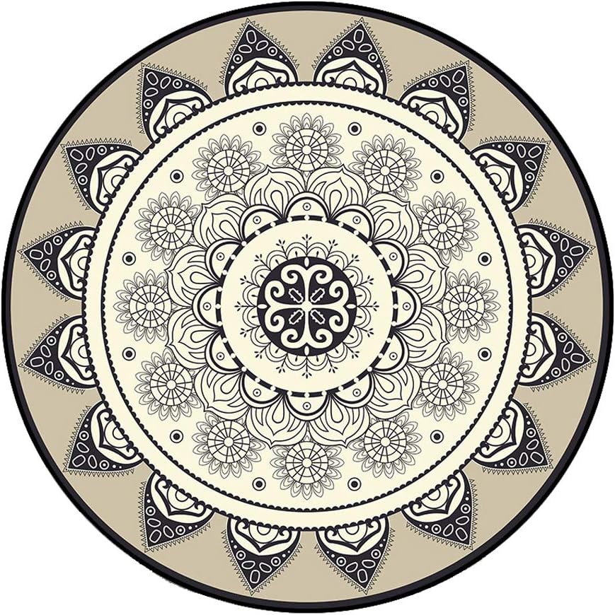 MNBVC Alfombra Salón Redonda,Alfombra Mandala Étnico Piso Redondo Suave
