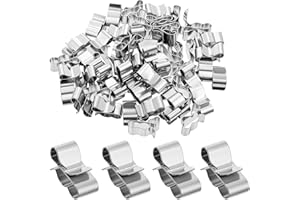 LARREL 50 Pcs Trailer Wire Clips, Stainless Steel Trailer Wiring Clips 0.88 Inch/22.5 mm Wire Clamps Solar Panel Drainage Clip for Boat Cargo Camper Snowmobile Trailers