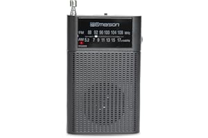 Emerson ER-7000 Portable AM/FM Radio with Built-in Speaker, Easy-Tuning Dial, Compact Design, and Headphone Jack – Ideal for Listening to Music, News, and Talk Shows at Home or On-The-Go