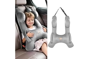 FLORICH Kids Travel Pillow, Car Sleeping Travel Pillow for Kids, Washable H-Shaped Pillow for Adults and Children to Support Head and Body for Road Trips Pillow for Car (Grey)