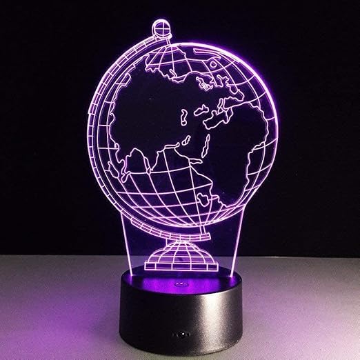 A Globe 3d Lampe 7 Farbwechsel Kleines Nachtlicht Led Kreative Schreibtischlampe Stimmungslampe Usb Oder 3aa Akku Netzteil Amazon De Beleuchtung