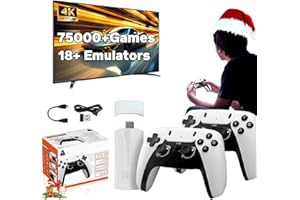 EYTPU Boltz Retro Stick - 75,000+ Games & 18 Emulators, Wireless Retro Game Console, 4k 1080p High Definition Hdmi Plug and Play Video Game Stick, Whit 2 Wireless 2.4ghz Controllers, for All Tv (64GB)