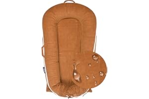 Corduroy Lounger Cover for Dockatot Deluxe+ Docks | MEXXI Breathable Cotton Baby Lounger Extra Cover | Hypoallergenic Baby Nest Replacement Cover (Cover Only) (Waterproof, Brown)