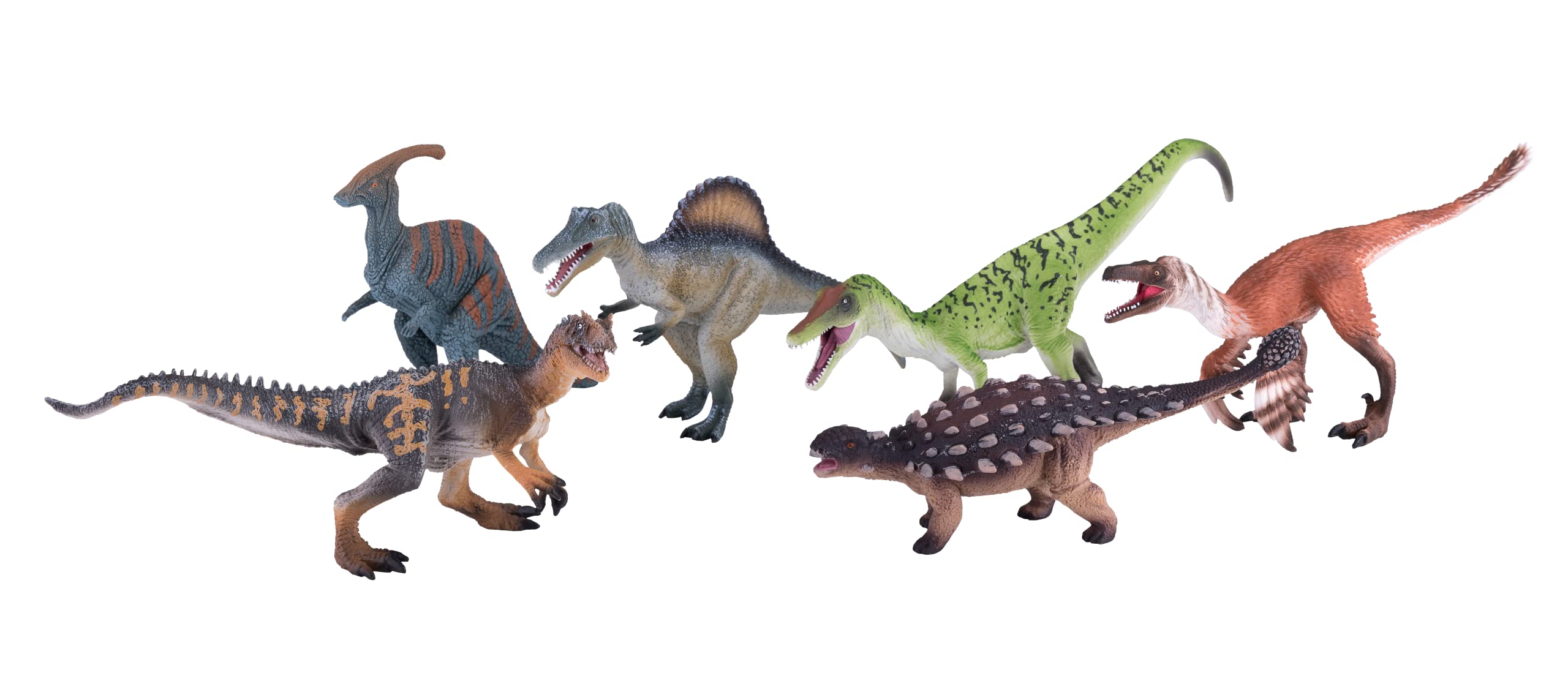 MOJO - 6pc Dinosaur Prehistoric Life Playset | Hand-Painted Toy Figure | Prehistoric Life Collection | True to Life & Highly Detailed | Designed in UK